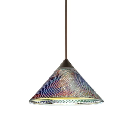 Besa Lighting Swirl Cord Pendant, Dicro Swirl, Bronze Finish, 1x5W LED 1XT-550493-LED-BR